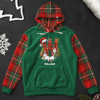 Personalized Initial Christmas Hoodie, Custom Name Matching Family Fleece Sweatshirt