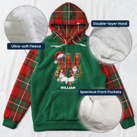 Personalized Initial Christmas Hoodie, Custom Name Matching Family Fleece Sweatshirt