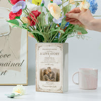 Personalized Anniversary Counting Time Ceramic Book Vase, Custom Years Love Story Gift for Couples, Parents