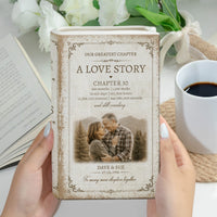Personalized Anniversary Counting Time Ceramic Book Vase, Custom Years Love Story Gift for Couples, Parents