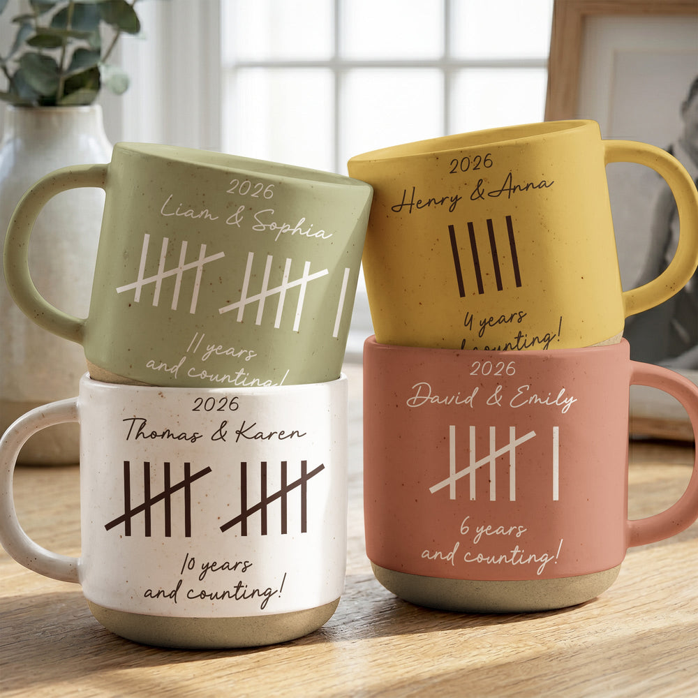 Years & Counting – Personalized Anniversary Pottery Mug