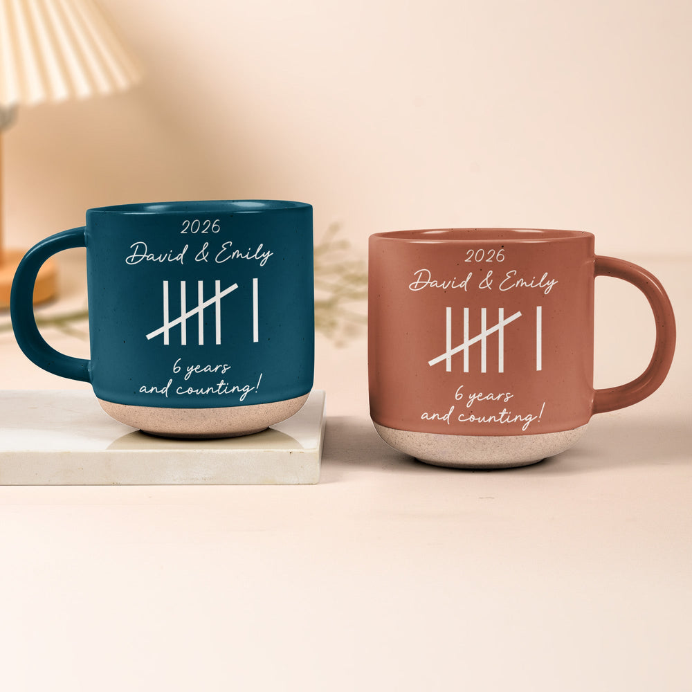 Years & Counting – Personalized Anniversary Pottery Mug