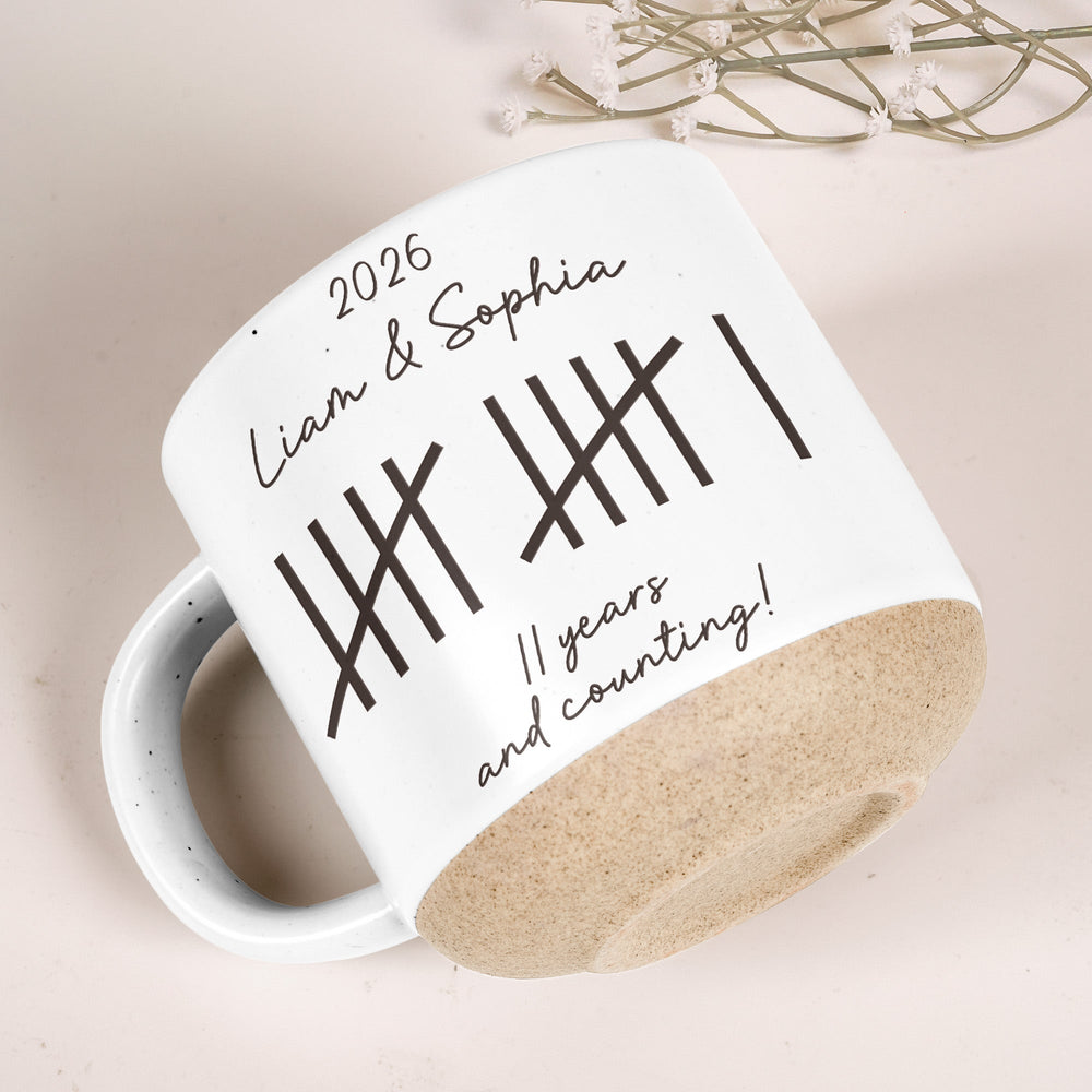 Years & Counting – Personalized Anniversary Pottery Mug