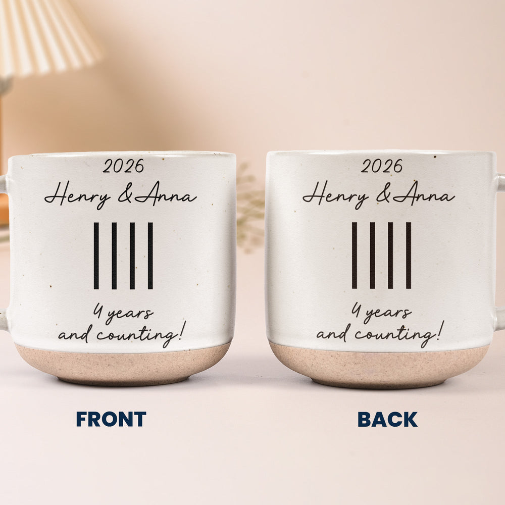Years & Counting – Personalized Anniversary Pottery Mug