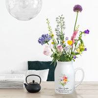 Custom Birth Flower Bouquet Flowers Gift For Mom, Grandma, Family - Personalized Vase