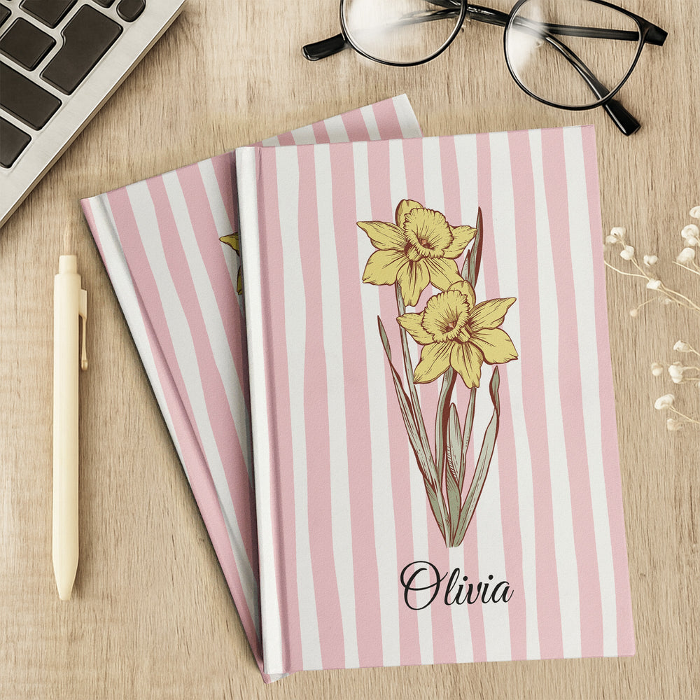 Custom Birth Flower Gift For Her, Friends, Sisters, Coworker - Personalized Journal