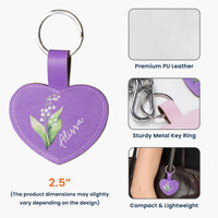 Custom Birth Flower Keychain With Name - Personalized Keychain