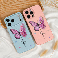 Custom Birth Flower & Name Butterfly - Personalized Phone Case | Floral Phone Gift