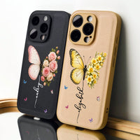 Custom Birth Flower & Name Butterfly - Personalized Phone Case | Floral Phone Gift