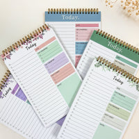Personalized Birth Flower Daily Planner - Custom Name Spiral Notepad Gift for Her