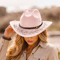 Custom Birth Flower & Name For Her, Cowgirls, Western Style - Personalized Cowboy Hat