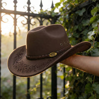 Custom Birth Flower & Name For Her, Cowgirls, Western Style - Personalized Cowboy Hat