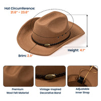 Custom Birth Flower & Name For Her, Cowgirls, Western Style - Personalized Cowboy Hat