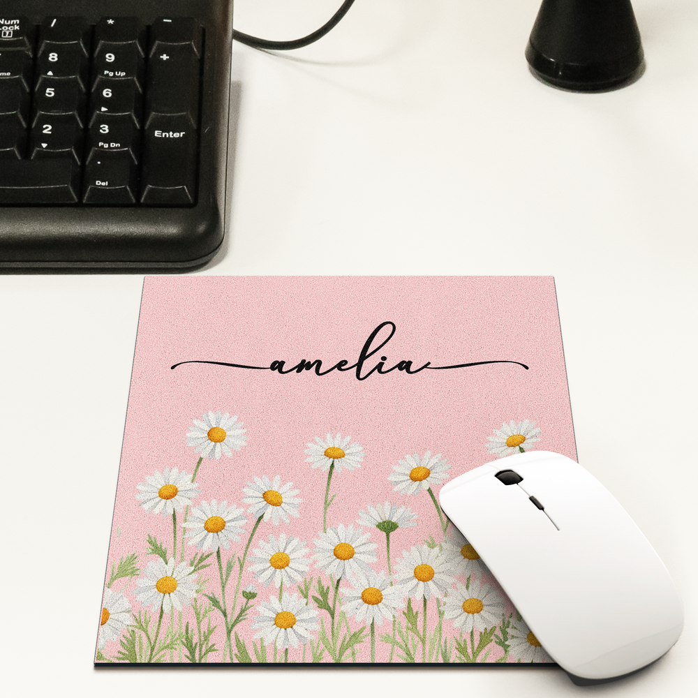 Custom Birth Flower & Name For Her, Coworkers, Friends, Teacher - Mouse Pad