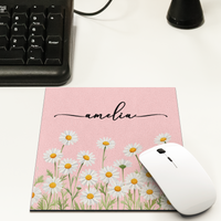 Custom Birth Flower & Name For Her, Coworkers, Friends, Teacher - Mouse Pad