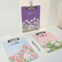 Custom Birth Flower & Name For Her, Coworkers, Friends, Teacher - Personalized Clipboard