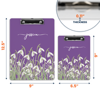 Custom Birth Flower & Name For Her, Coworkers, Friends, Teacher - Personalized Clipboard