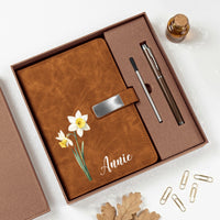 Custom Birth Flower & Name For Her, Sisters, Friends - Personalized Notebook Set