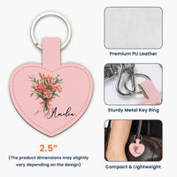 Custom Birth Flower & Name For Her, Wife, Daughter, Sister, Coworker, Friends - Personalized Keychain