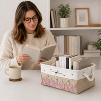 Custom Birth Flower & Name - Personalized Storage Basket