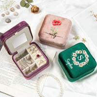 Custom Birth Flower & Name For Her, Wife, Daughter, Sister, Friends - Personalized Jewelry Box