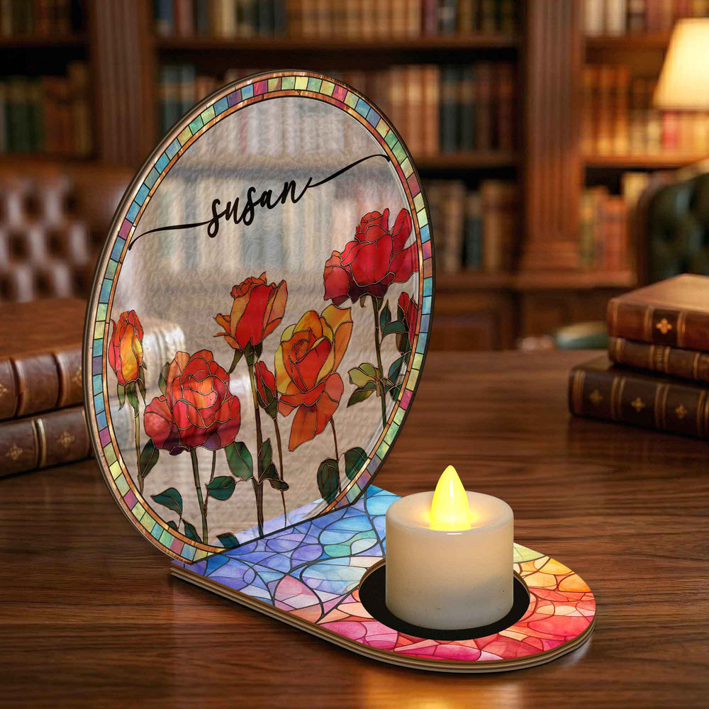 Custom Birth Flower & Name Gift For Book Lovers, Friend - Personalized Wooden Plaque