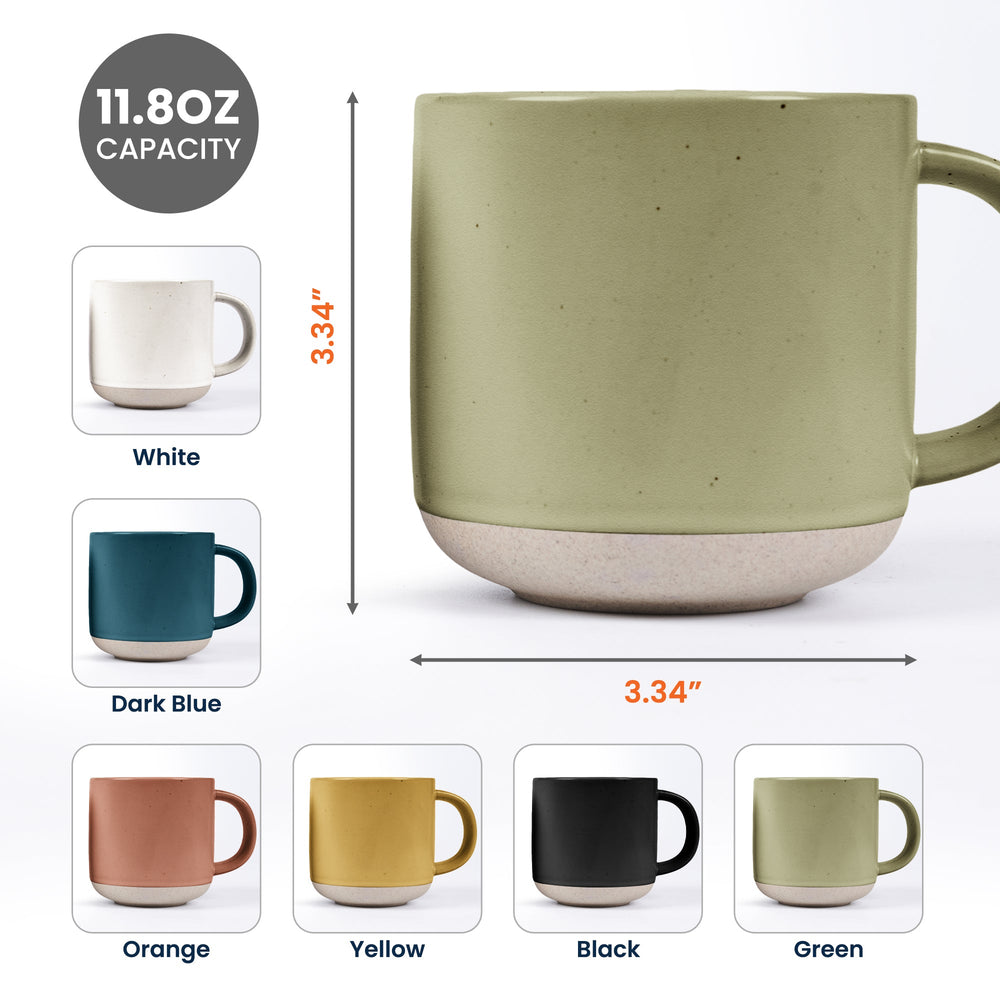 Personalized Birth Flower Pottery Mug - Custom Name Ceramic Coffee Cup, Gift For Volleyball Girl