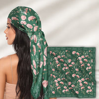 Custom Birth Flower & Names For Her, Friends, Sisters, Wife, Daughter, Mom Soft Satin - Personalized Scarf