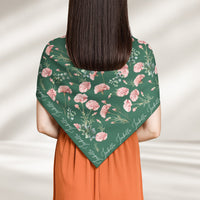 Custom Birth Flower & Names For Her, Friends, Sisters, Wife, Daughter, Mom Soft Satin - Personalized Scarf