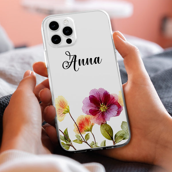 Custom Birth Month Flower – Personalized Clear Phone Case