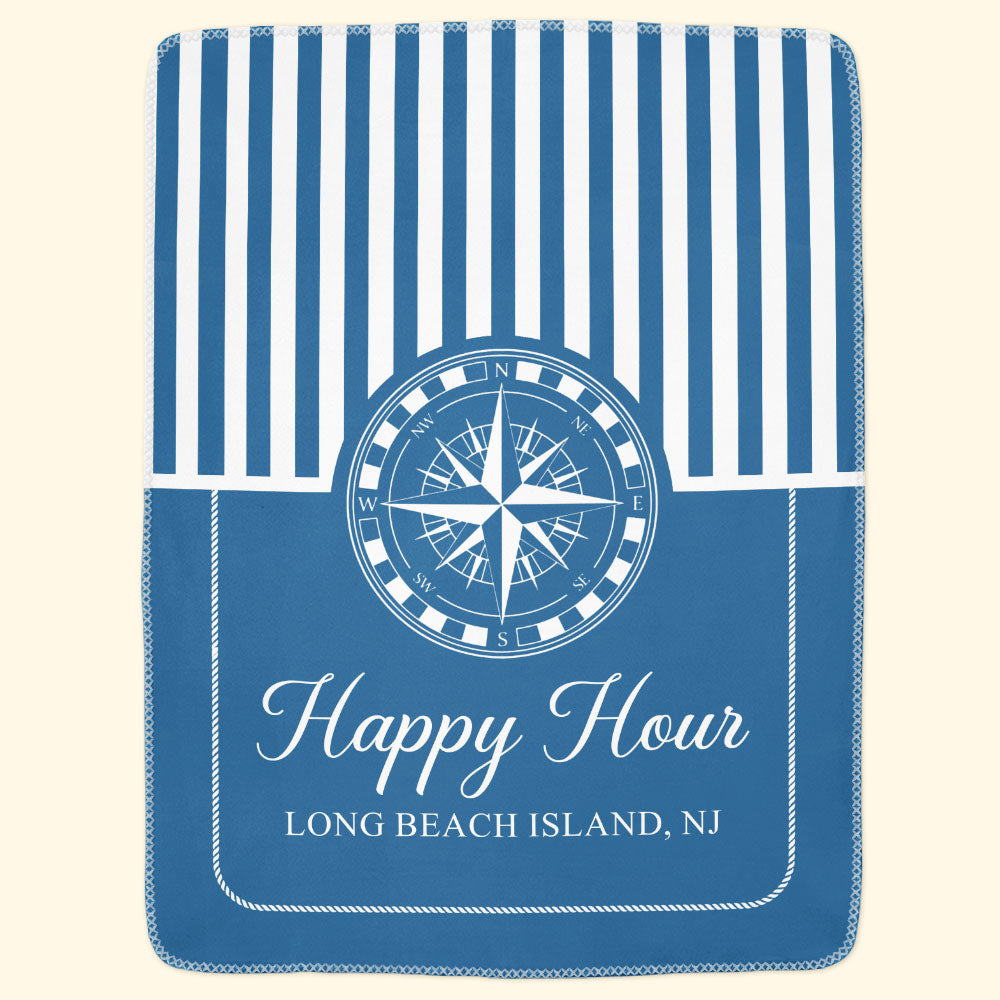Custom Boat Name, Nautical, Anchor - Personalized Blanket