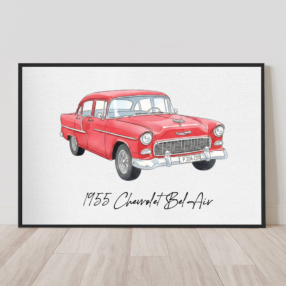 Father's Day Gifts, Custom Car Photo Watercolor Art Father's Day, Birthday Gift For Dad, Husband - Personalized Poster