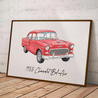 Father's Day Gifts, Custom Car Photo Watercolor Art Father's Day, Birthday Gift For Dad, Husband - Personalized Poster