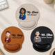 Personalized Custom Character Leather Mouse Pad with Wrist Rest – Custom Name Office Desk Decor Gift for Teacher, Coworker, Boss