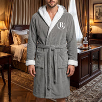 Custom Elegant & Vintage Monogram, Best Man Groom Groomsman Robe, Gift For Men, Him - Personalized Robe