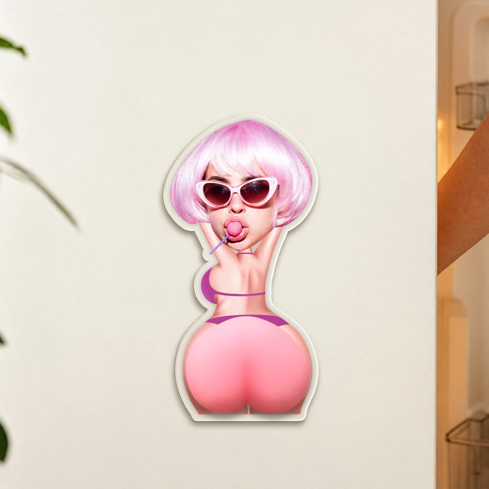 Custom Face Funny Naughty Gift For Husband, Him - Personalized Fridge Magnet | Funny Husband Gift