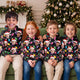 Custom Face Christmas Hoodie, Personalized Matching Family Xmas Lights Fleece Sweatshirt