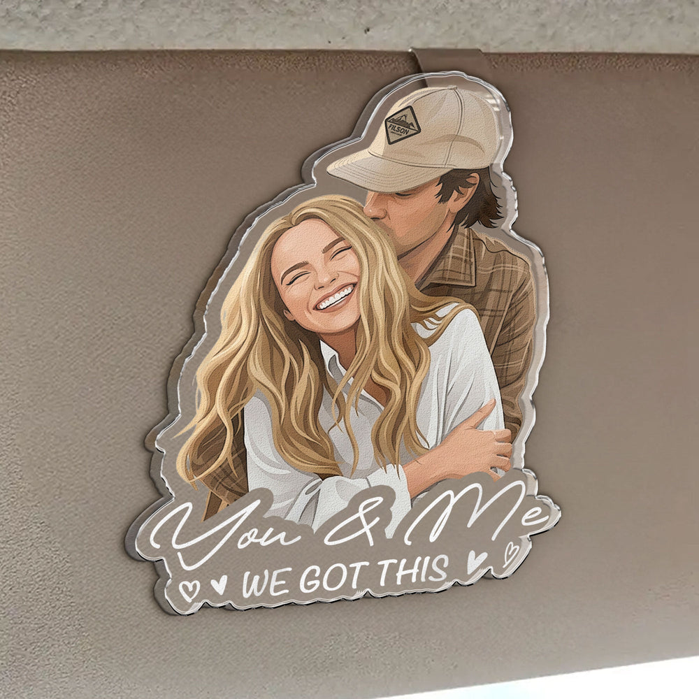 Custom Faceless Portrait Car Ornament, Anniversary Gifts For Him, Her - Personalized Car Visor Clip