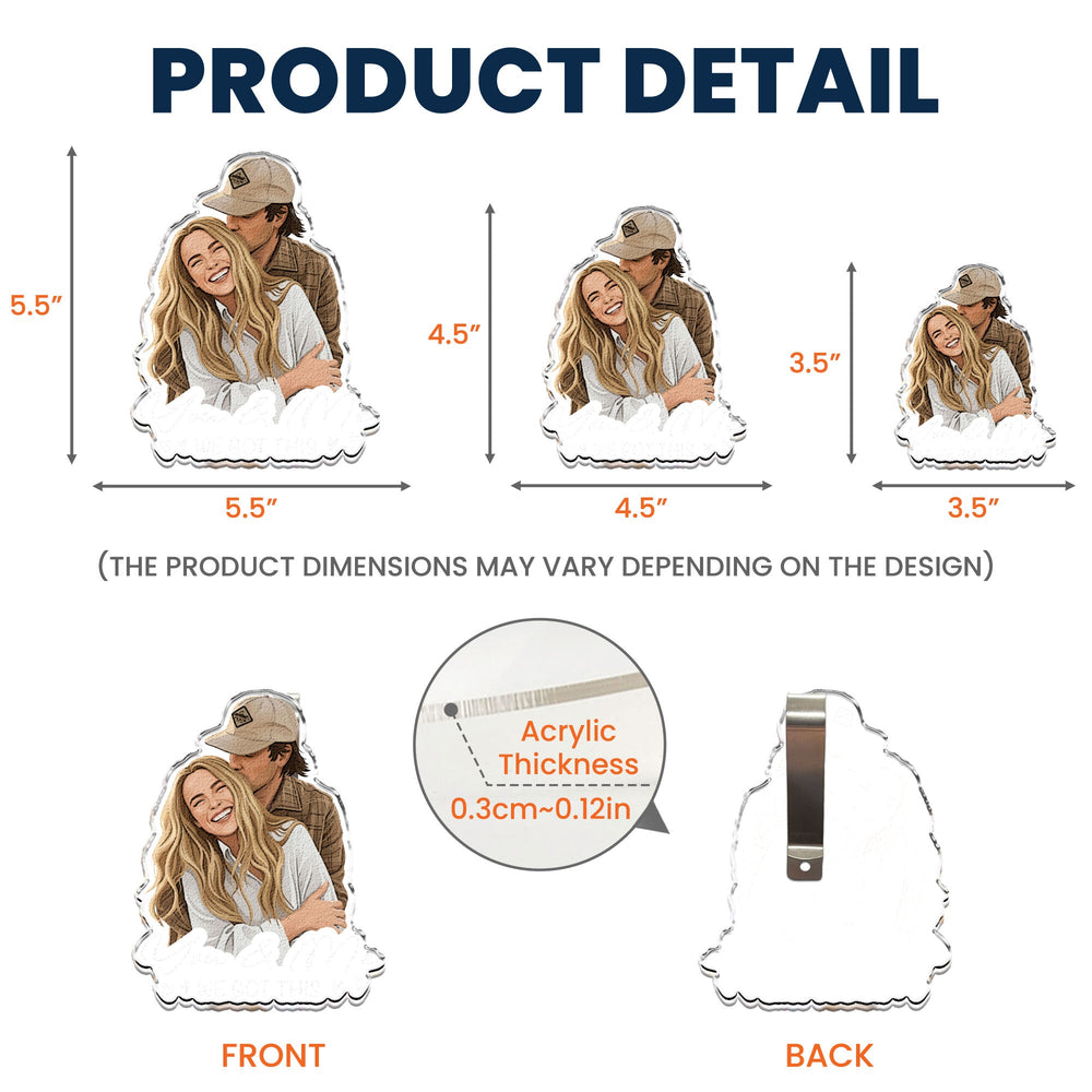 Custom Faceless Portrait Car Ornament, Anniversary Gifts For Him, Her - Personalized Car Visor Clip