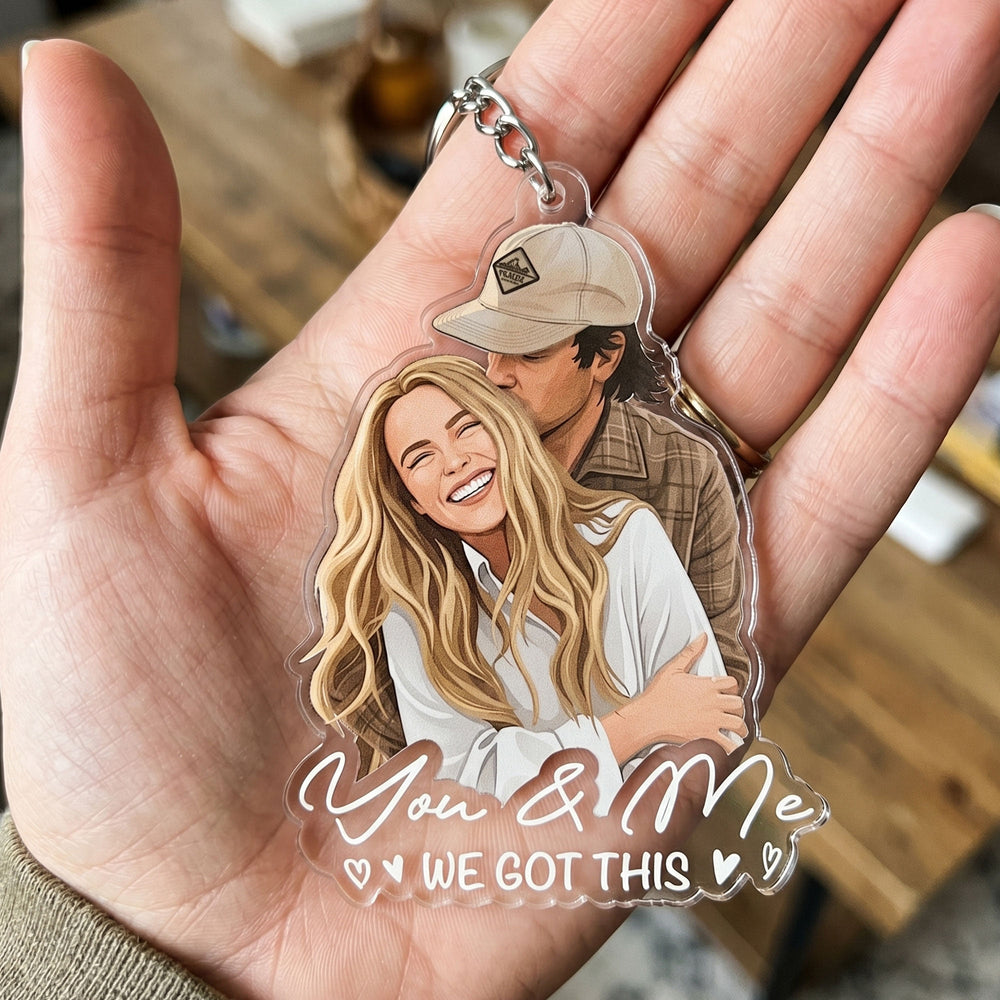 Custom Faceless Portrait Car Ornament, Anniversary Gifts For Him, Her - Personalized Keychain