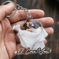 Custom Faceless Portrait Car Ornament, Anniversary Gifts For Him, Her - Personalized Keychain