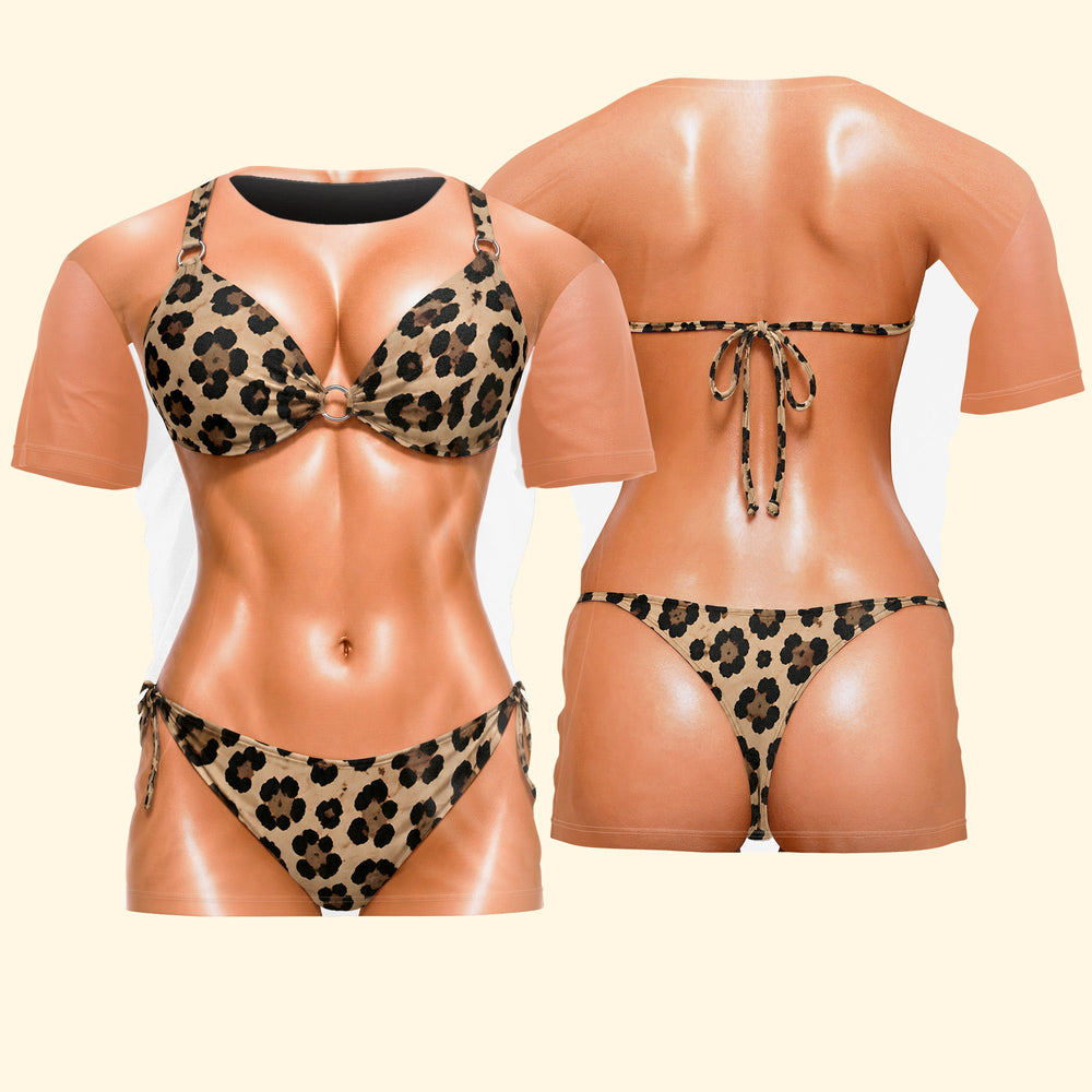 Funny 3D Hairy Chest Borat Swimsuit Shirt - Mens Beach & Bachelor Party Gag Gift