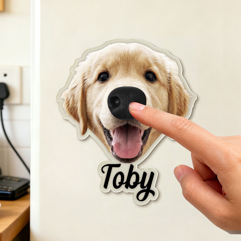 Custom Funny Face Gift For Dog Lover, Dog Mom, Dog Dad - Personalized Fridge Magnet