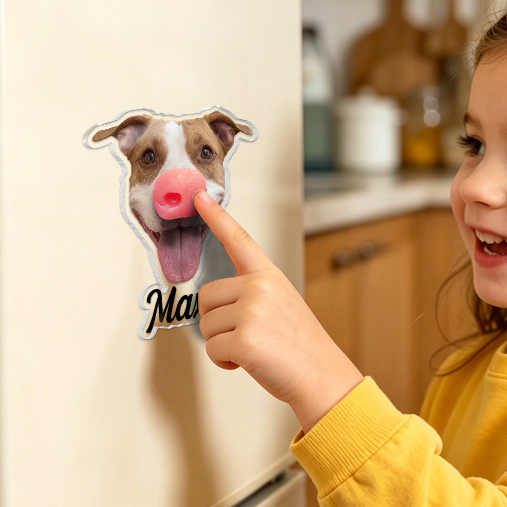 Custom Funny Face Gift For Dog Lover, Dog Mom, Dog Dad - Personalized Fridge Magnet