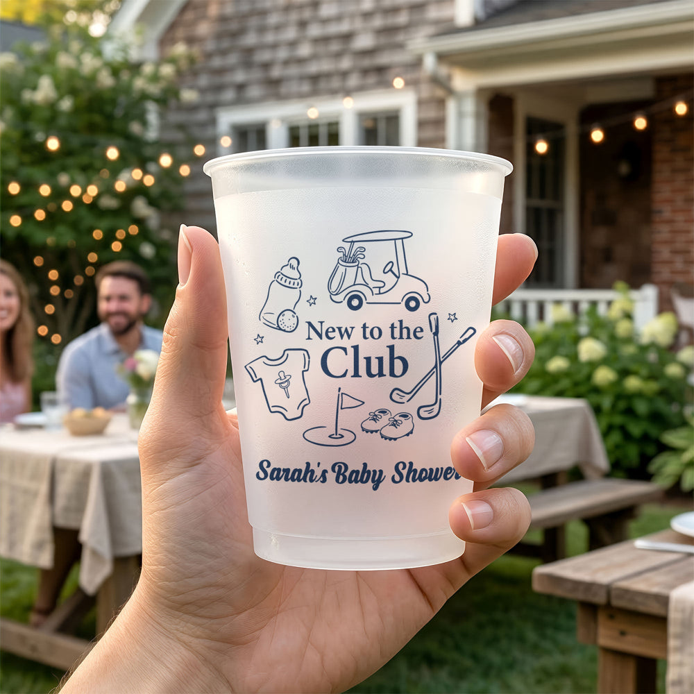 New To The Club Custom Golf Baby Shower – Personalized Frosted Cups
