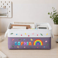 Custom Kid's Name, Rainbow Alphabet - Personalized Storage Basket