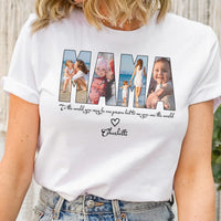 Custom MAMA Photo Shirt Gift For Mom, Wife - Personalized Photo Shirt