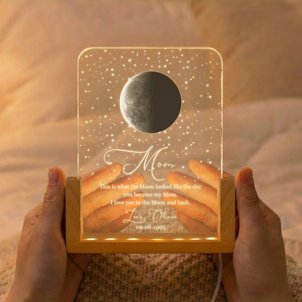 Custom Moon Phase By Date Gift For Mom Mother's Day Keepsake - Personalized Night Light