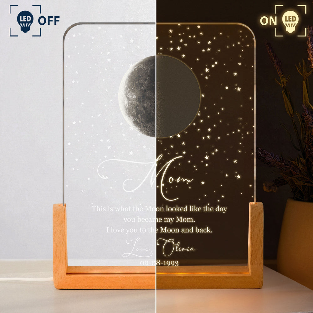 Custom Moon Phase By Date Gift For Mom Mother's Day Keepsake - Personalized Night Light
