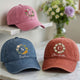 Custom Name And Birth Flower Faux Pattern - Personalized Cap